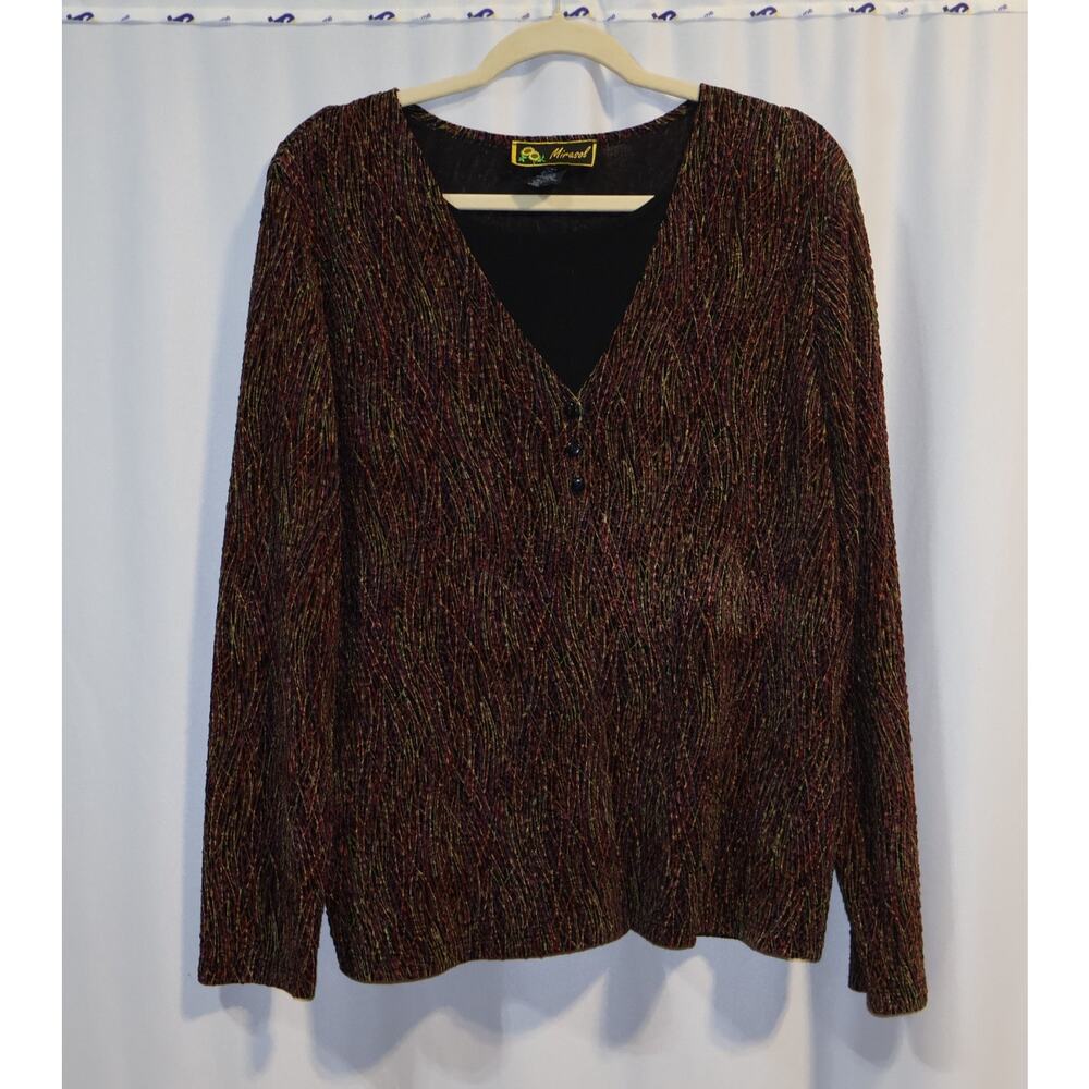 Mirasol Xl Long Sleeve Top Multicolored Line Pattern